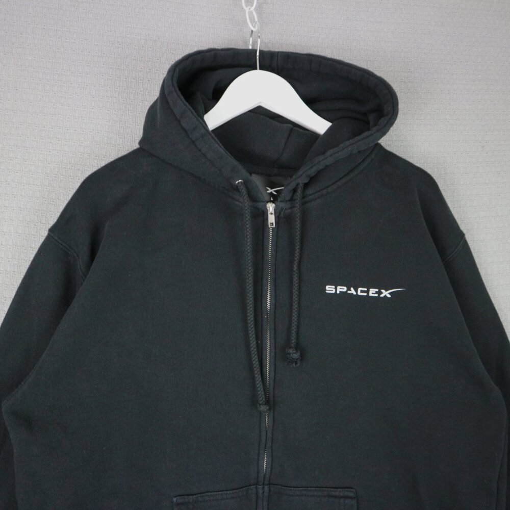 SpaceX F9 Falcon 9 Rocket Zip Up Hoodie Mens Large Elon Musk Space - Picture 3 of 7